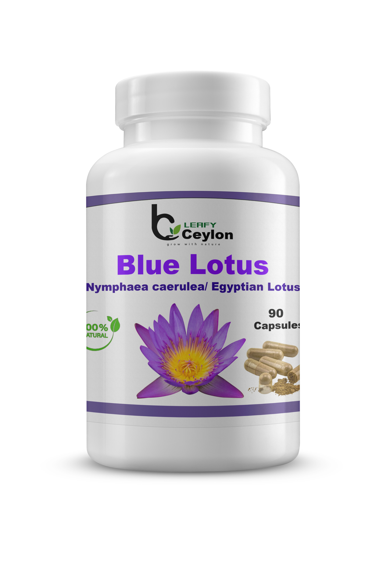 White Leafy Ceylon bottle labeled Blue Lotus